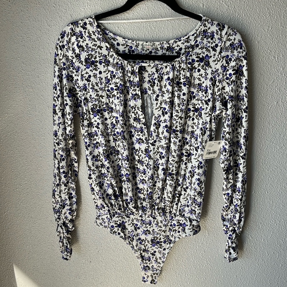 Free People Kaya Print Cut Out Bodysuit XS
